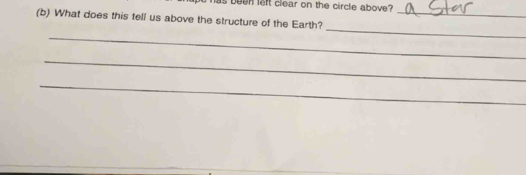 (b) what does this tell us above the structure of the earth?