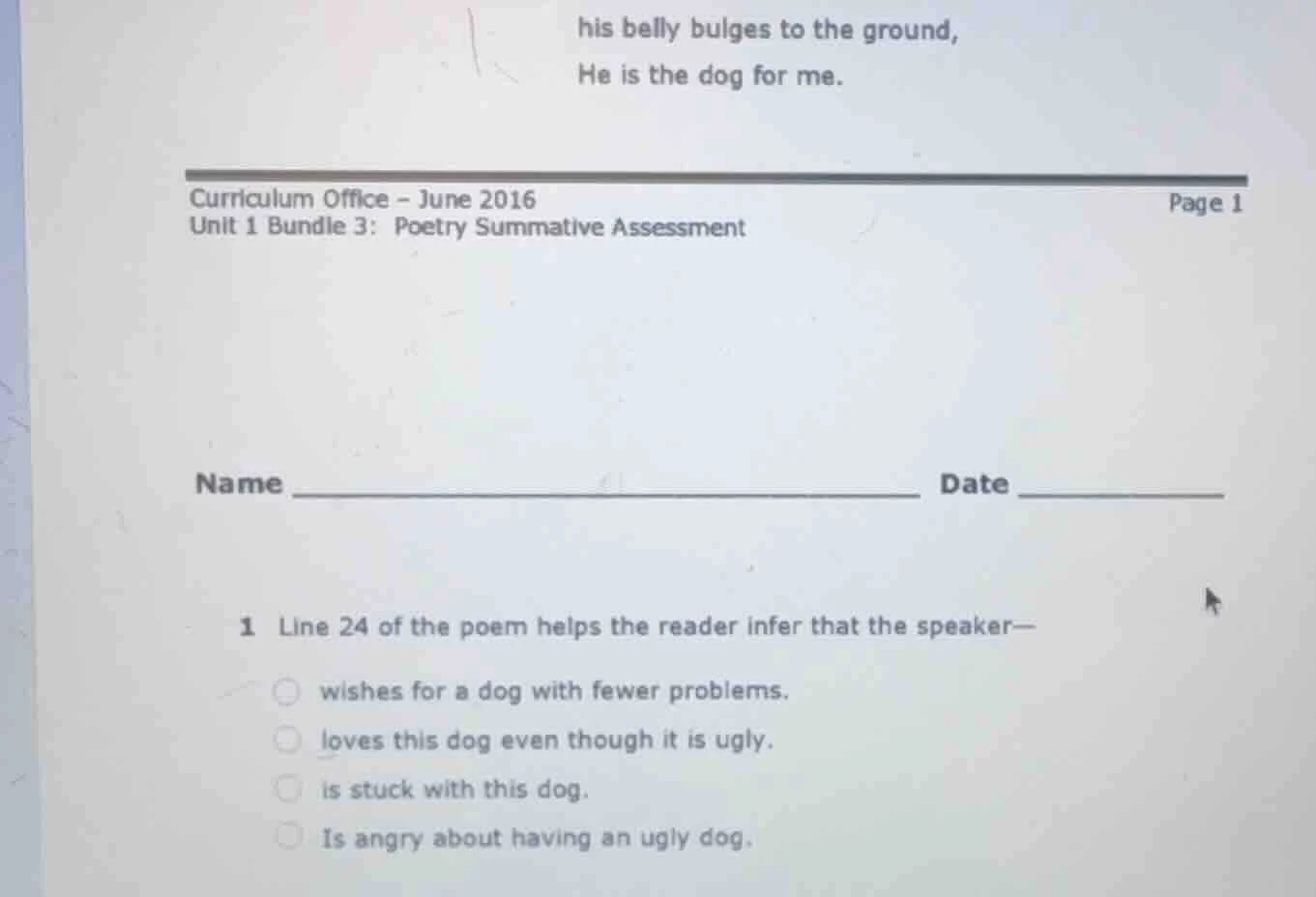 his belly bulges to the ground, he is the dog for me. curriculum office…