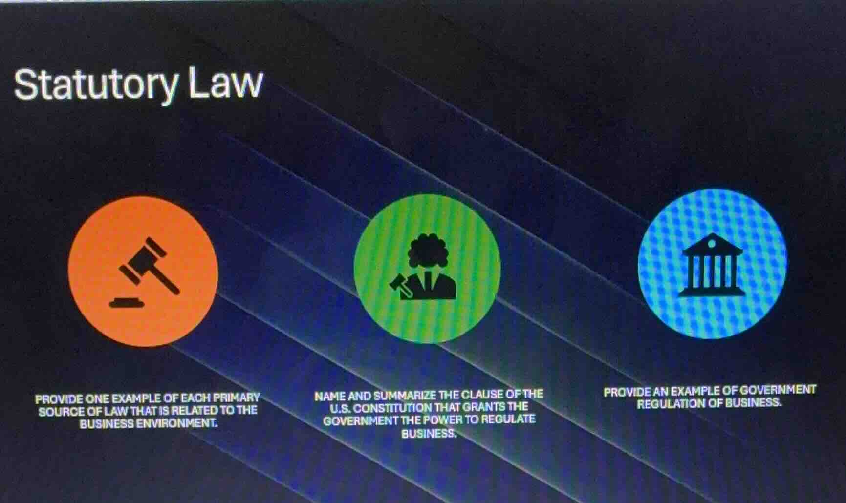 statutory law provide one example of each primary source of law that is…