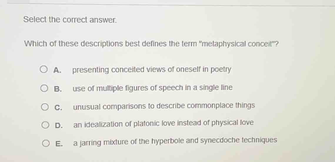 select the correct answer. which of these descriptions best defines the…