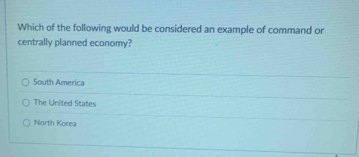 which of the following would be considered an example of command or cen…