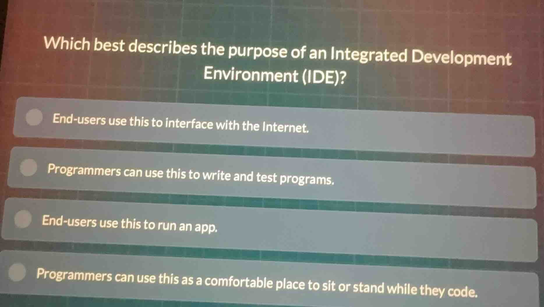 which best describes the purpose of an integrated development environme…