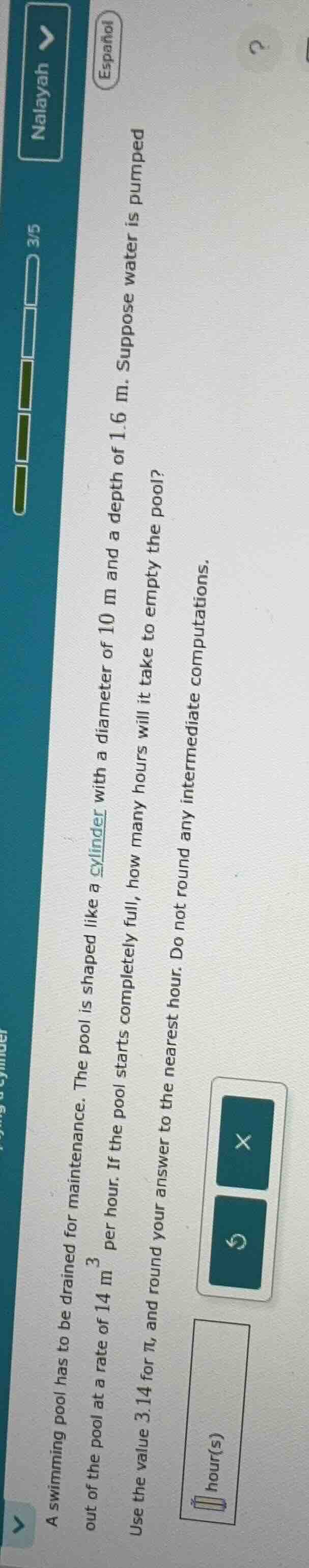 a swimming pool has to be drained for maintenance. the pool is shaped l…