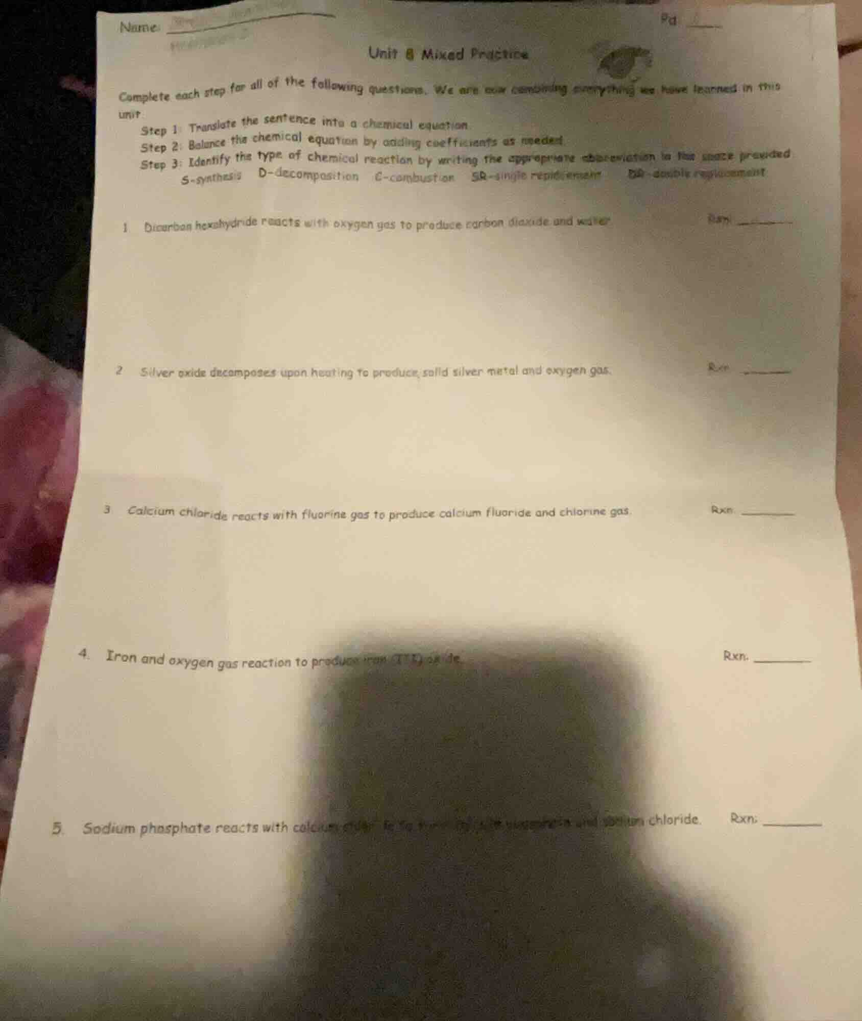 name unit 8 mixed practice complete each step for all of the following …