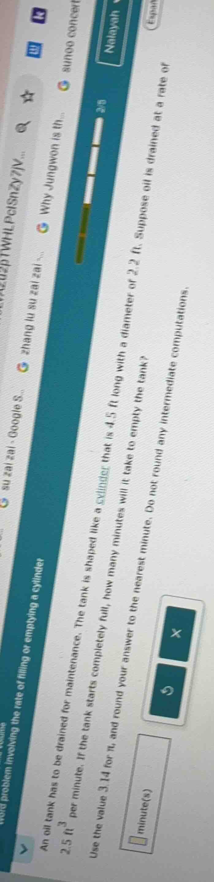 an oil tank has to be drained for maintenance. the tank is drained at a…