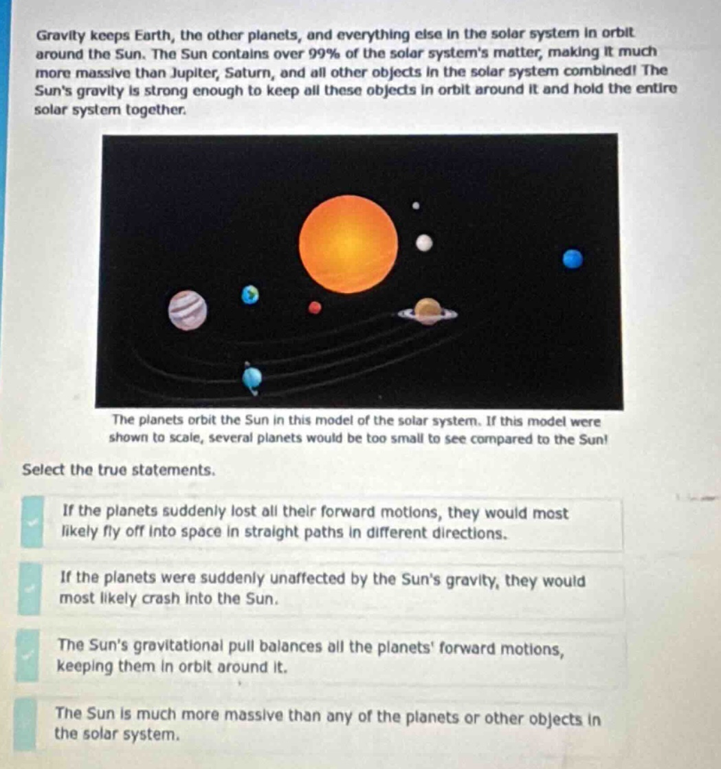 gravity keeps earth, the other planets, and everything else in the sola…
