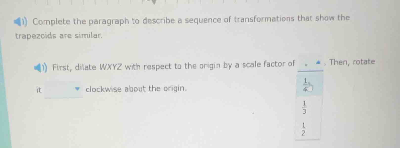 complete the paragraph to describe a sequence of transformations that s…
