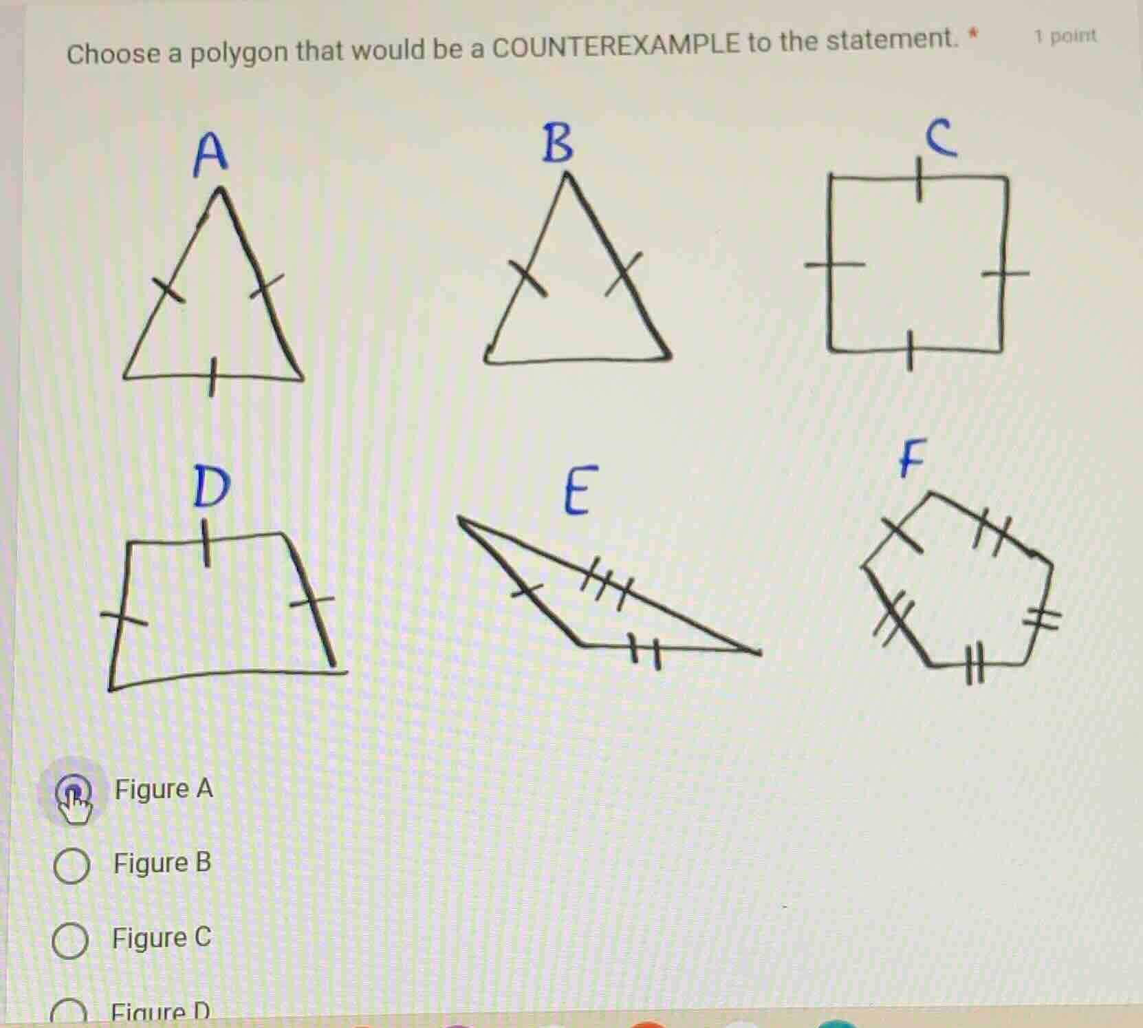 choose a polygon that would be a counterexample to the statement. * 1 p…