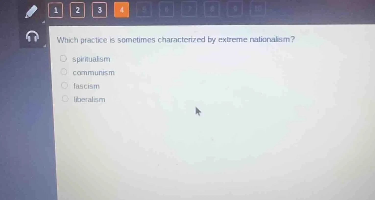 which practice is sometimes characterized by extreme nationalism? ○ spi…