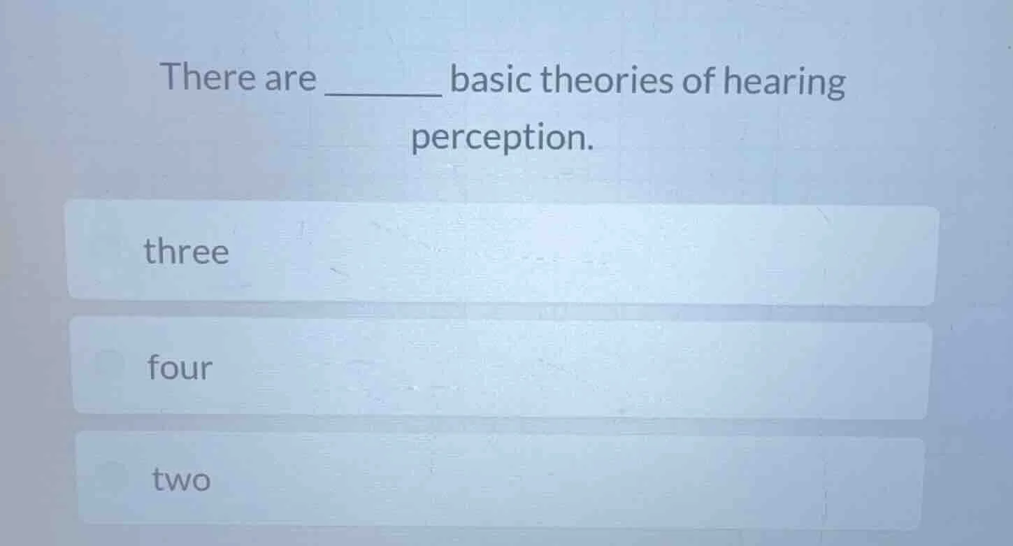 there are ______ basic theories of hearing perception. three four two