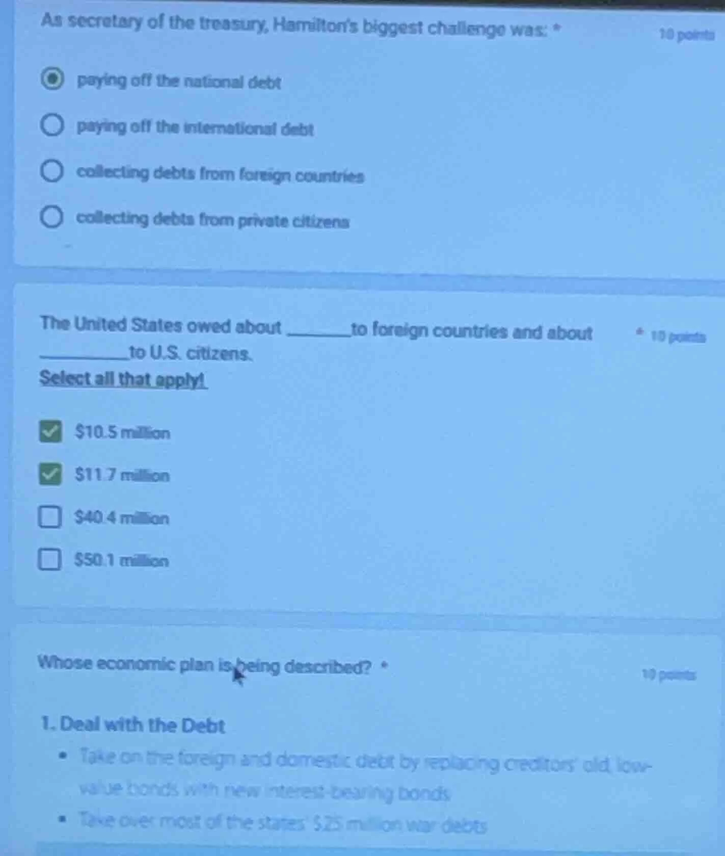 as secretary of the treasury, hamilton’s biggest challenge was: * - pay…