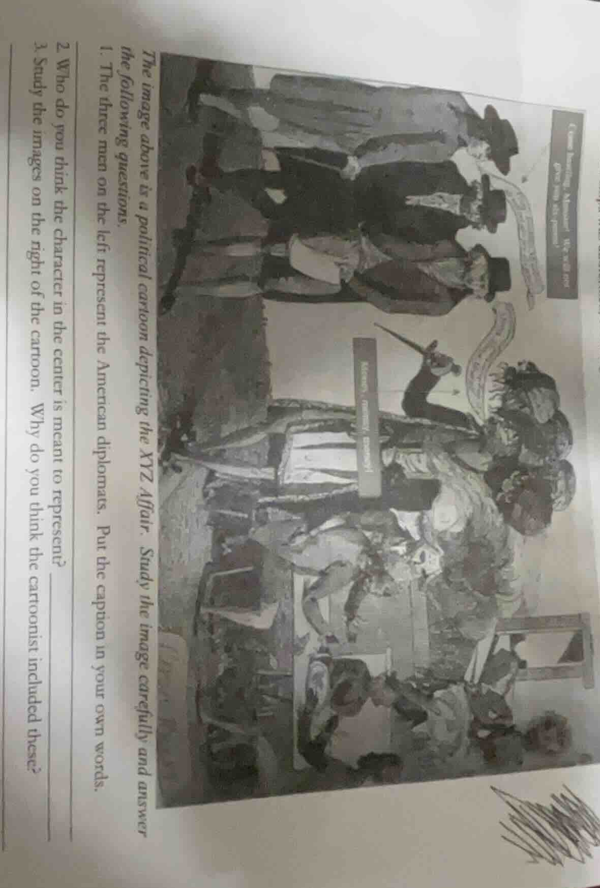 the image above is a political cartoon depicting the xyz affair. study …