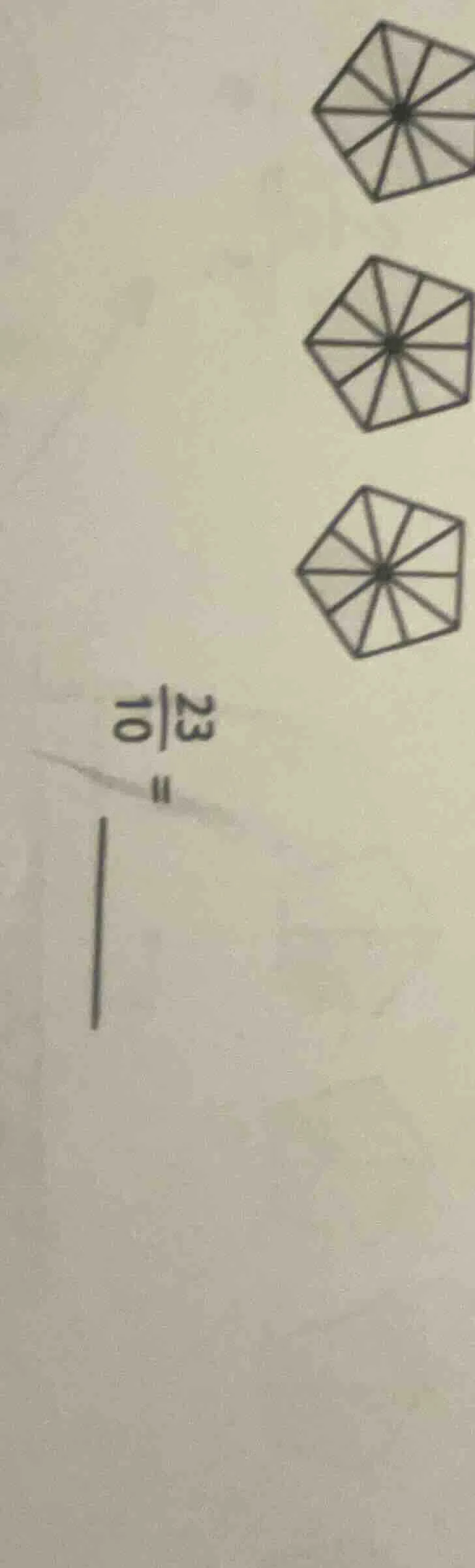 $\\frac{23}{10}$ = ____