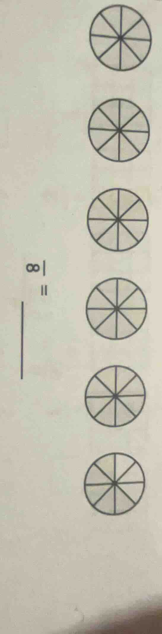 there are six circles, each divided into 8 equal parts. the left side h…