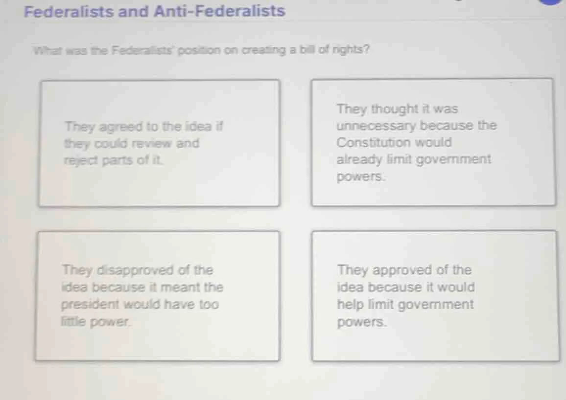 federalists and anti - federalists what was the federalists position on…