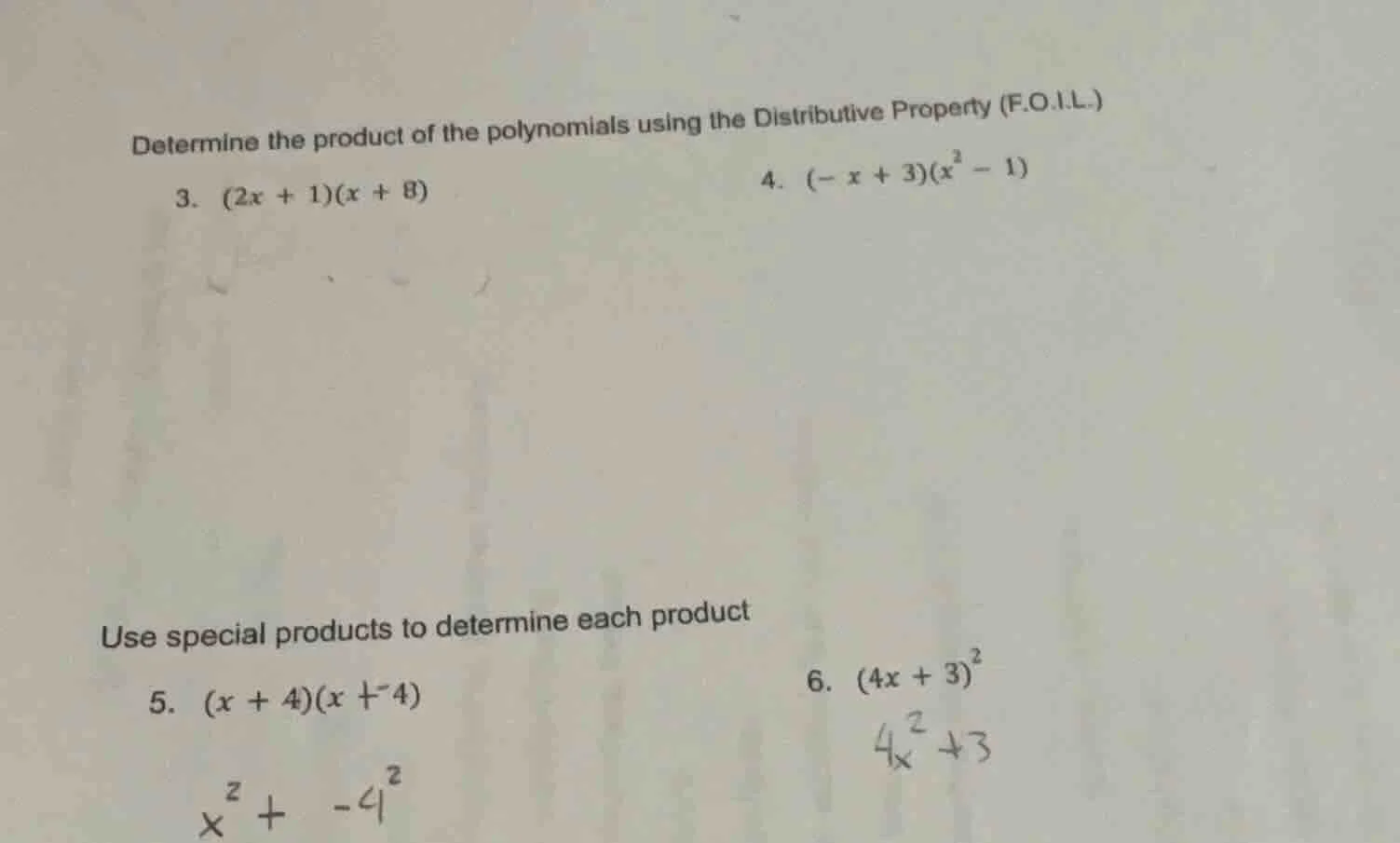 determine the product of the polynomials using the distributive propert…