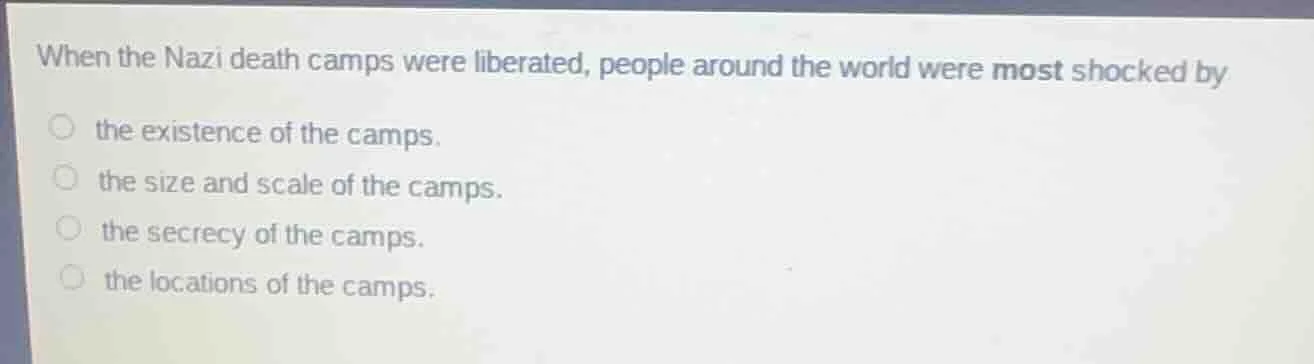 when the nazi death camps were liberated, people around the world were …