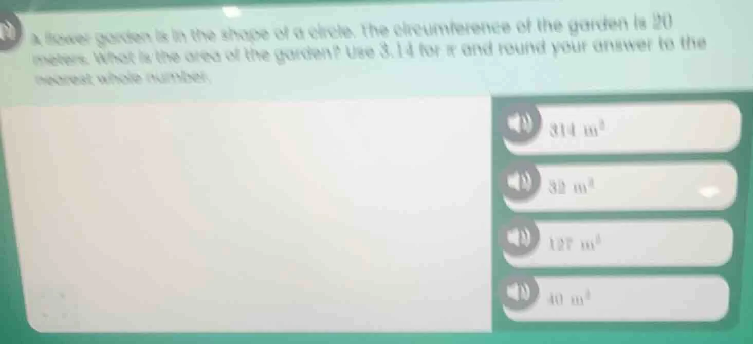 a flower garden is in the shape of a circle. the circumference of the g…