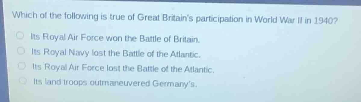 which of the following is true of great britains participation in world…
