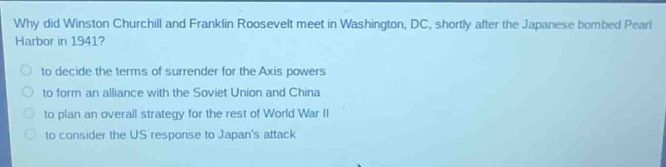 why did winston churchill and franklin roosevelt meet in washington, dc…