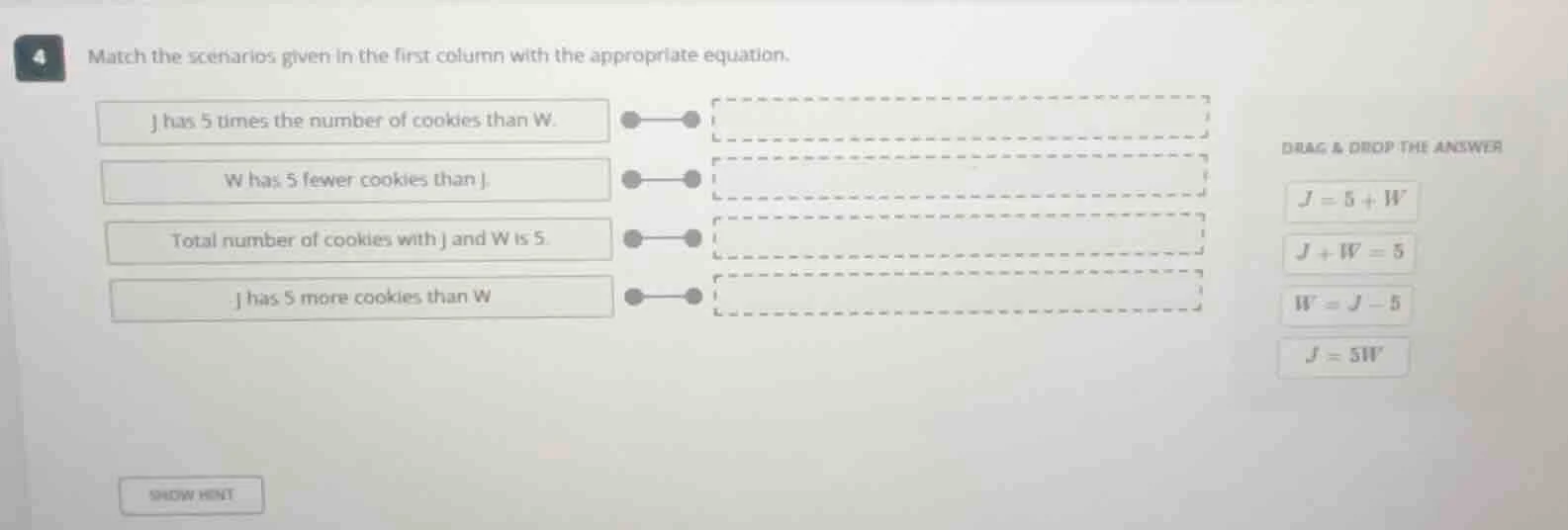 4 match the scenarios given in the first column with the appropriate eq…