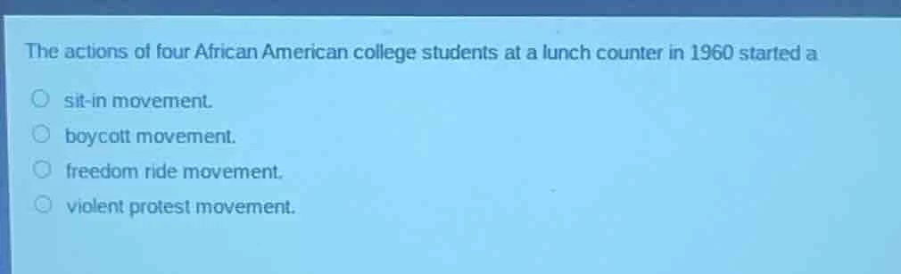 the actions of four african american college students at a lunch counte…
