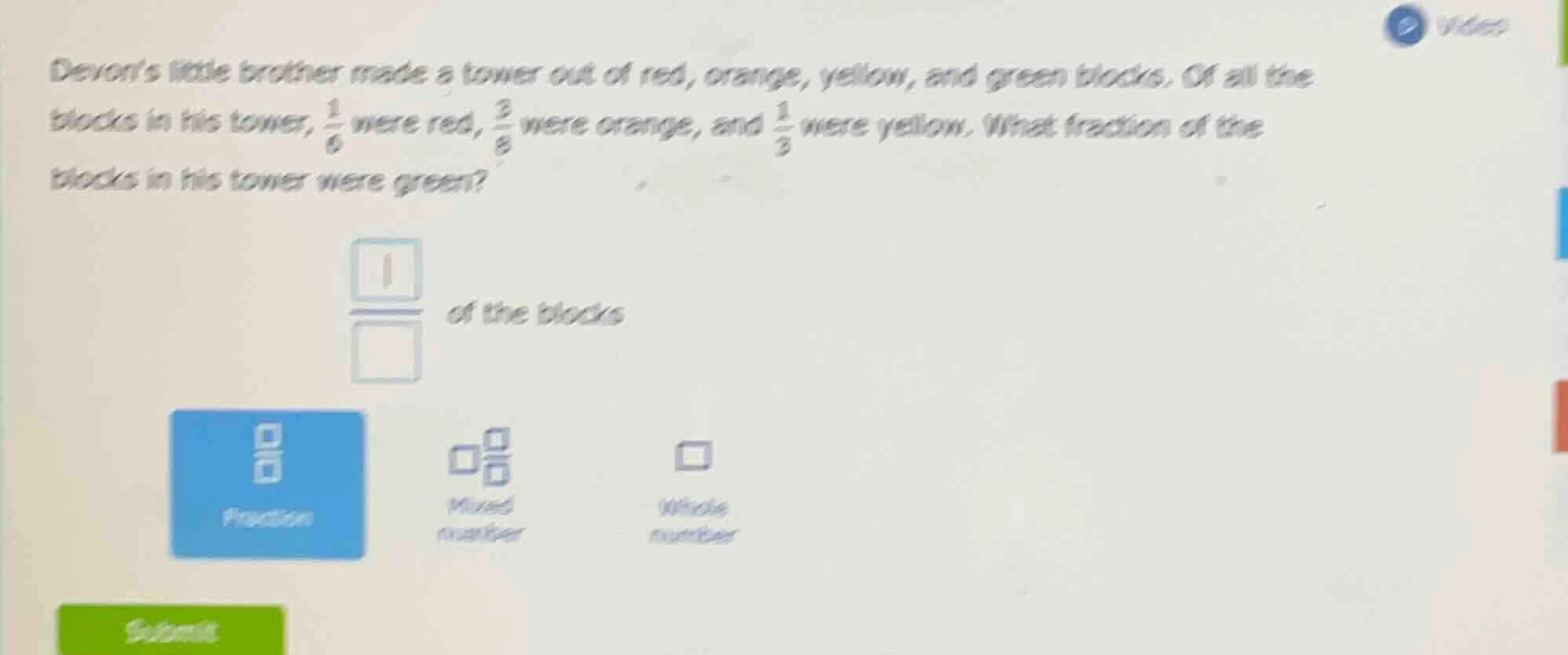 devons little brother made a tower out of red, orange, yellow, and gree…