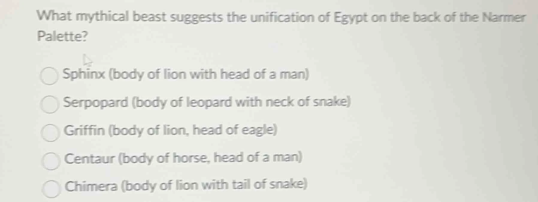 what mythical beast suggests the unification of egypt on the back of th…