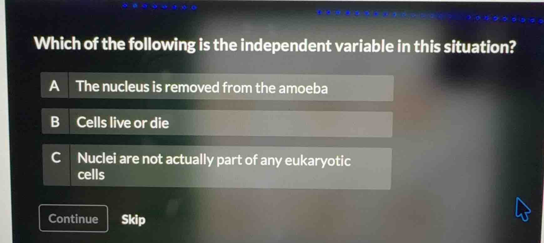 which of the following is the independent variable in this situation? a…