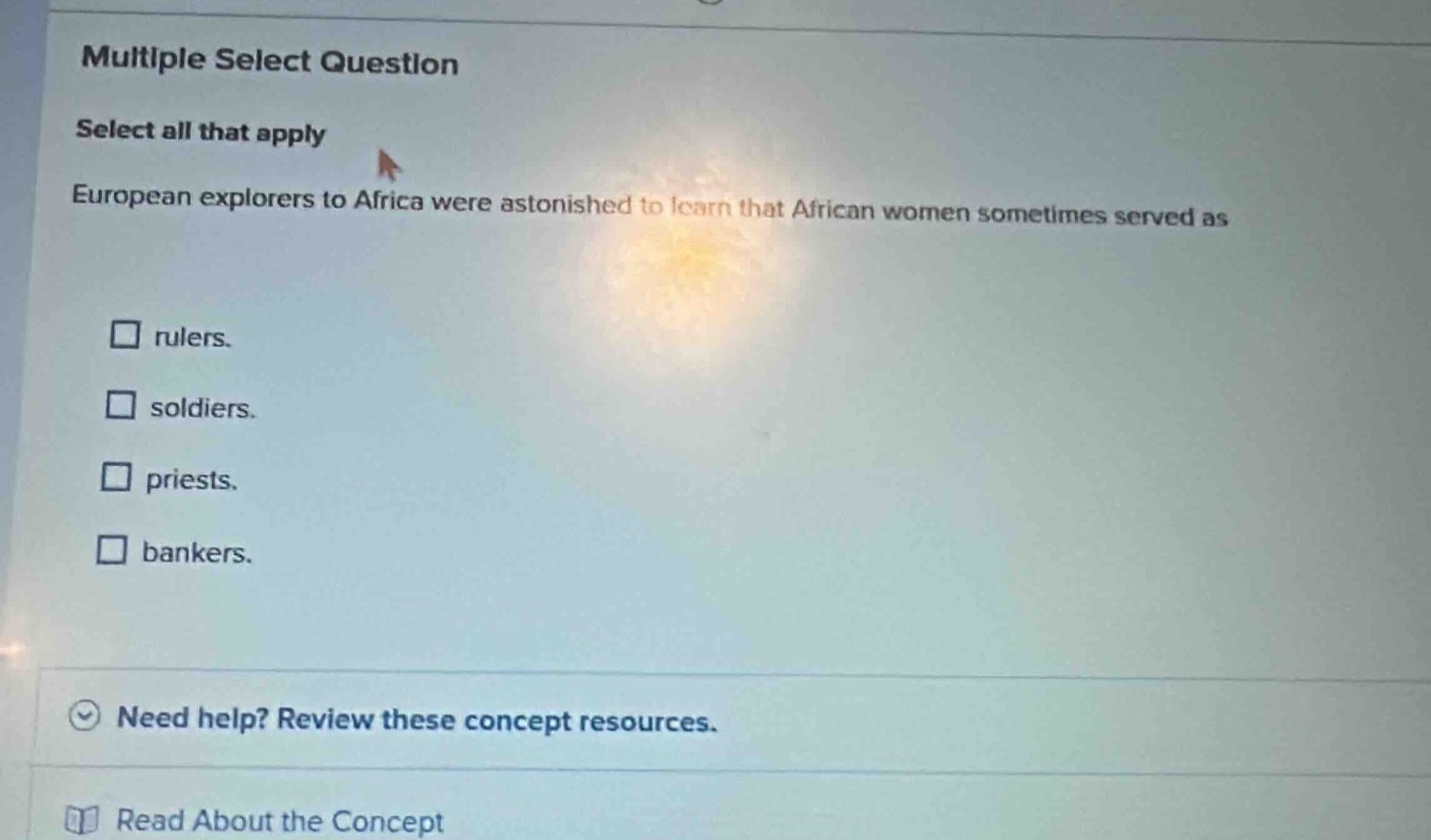 multiple select question select all that apply european explorers to af…