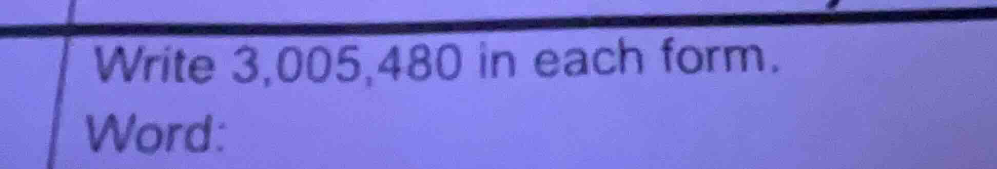 write 3,005,480 in each form. word: