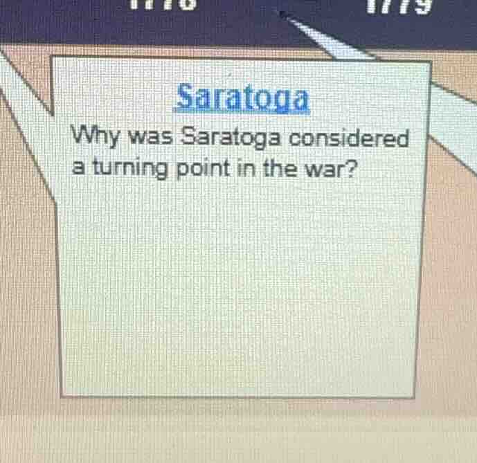 saratoga why was saratoga considered a turning point in the war?