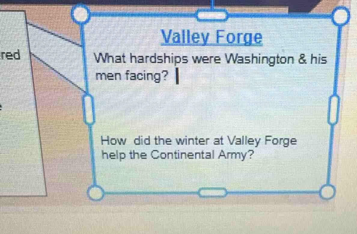 valley forge what hardships were washington & his men facing? how did t…