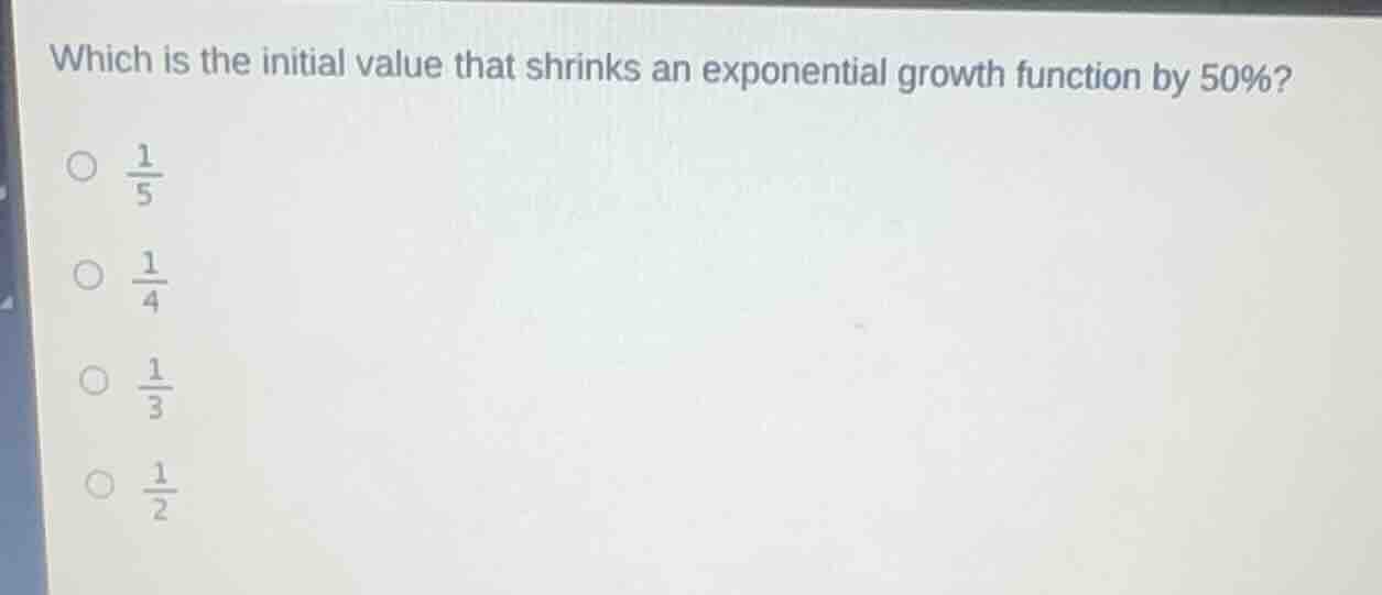 which is the initial value that shrinks an exponential growth function …