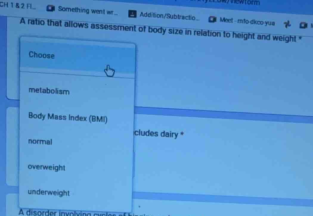 a ratio that allows assessment of body size in relation to height and w…