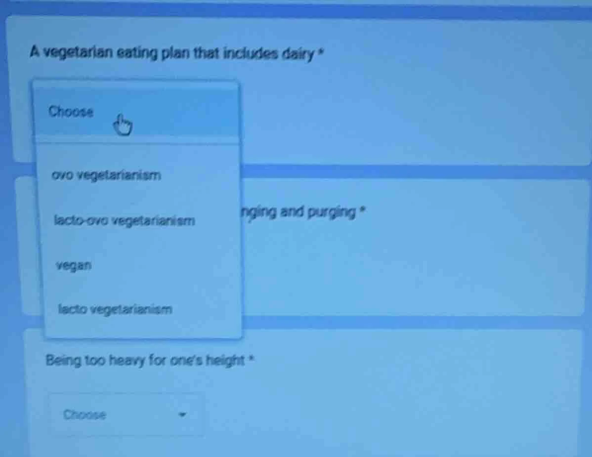 a vegetarian eating plan that includes dairy * choose ovo vegetarianism…