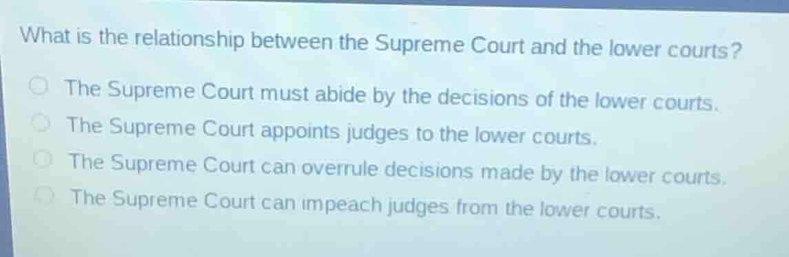 what is the relationship between the supreme court and the lower courts…