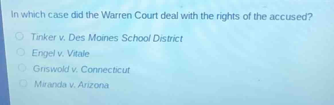 in which case did the warren court deal with the rights of the accused?…