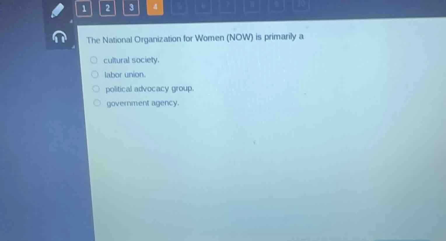 the national organization for women (now) is primarily a cultural socie…