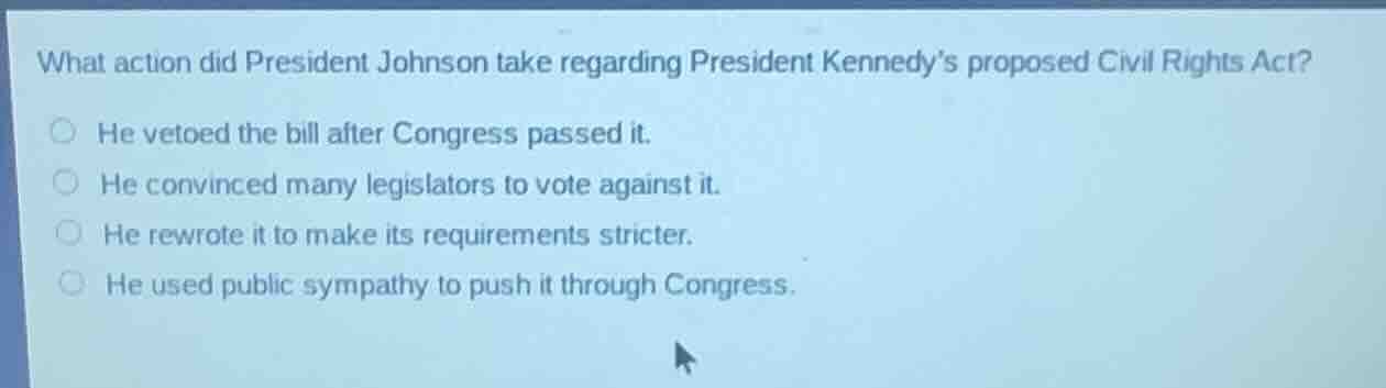 what action did president johnson take regarding president kennedy’s pr…