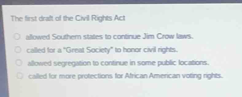 the first draft of the civil rights act allowed southern states to cont…