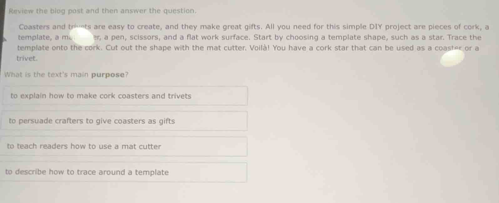 review the blog post and then answer the question. coasters and trivets…
