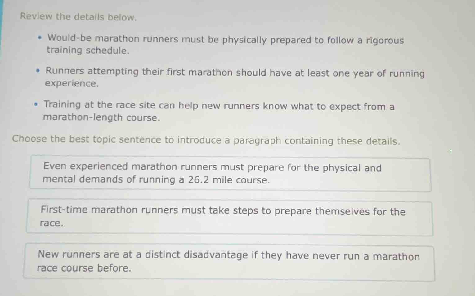 review the details below. - would-be marathon runners must be physicall…