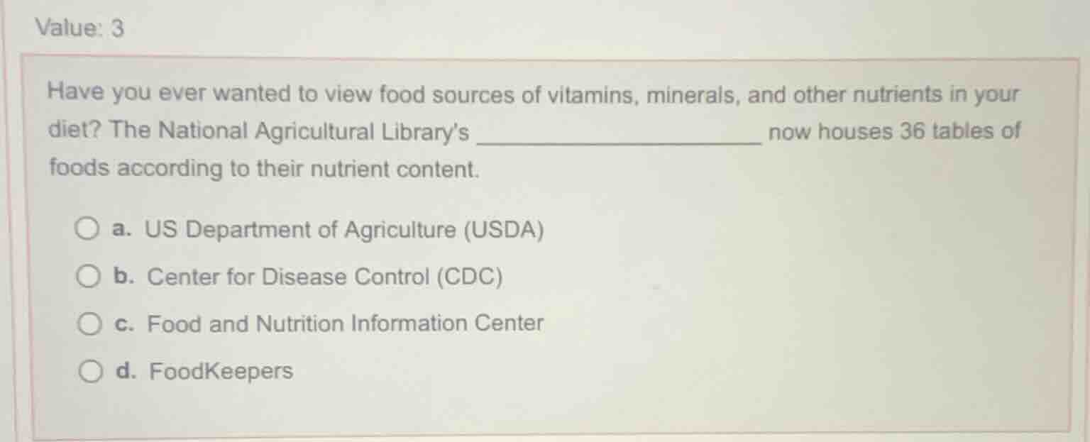 value: 3 have you ever wanted to view food sources of vitamins, mineral…