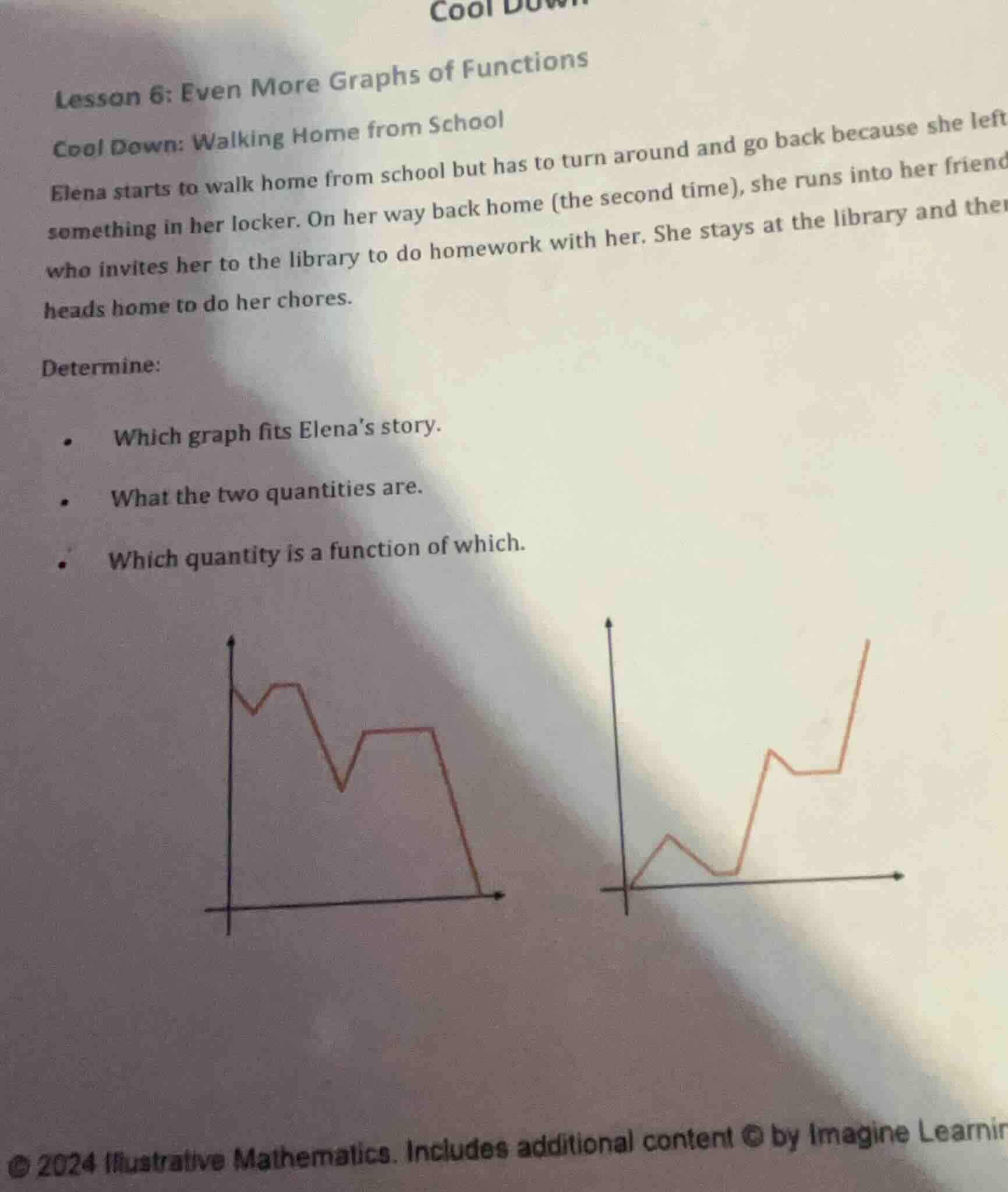 lesson 6: even more graphs of functions cool down: walking home from sc…