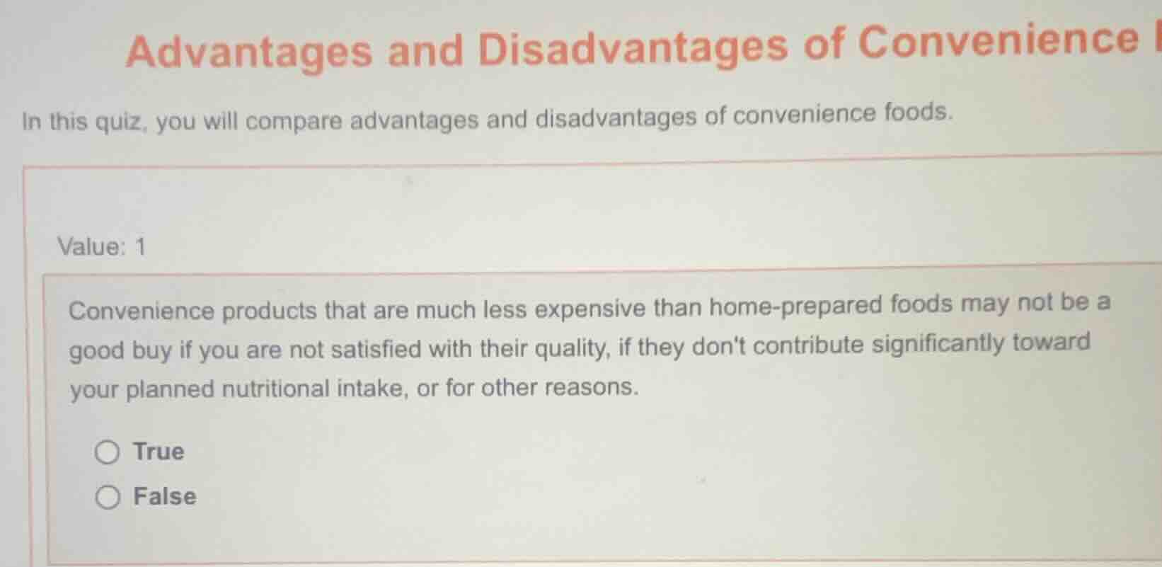 advantages and disadvantages of convenience in this quiz, you will comp…