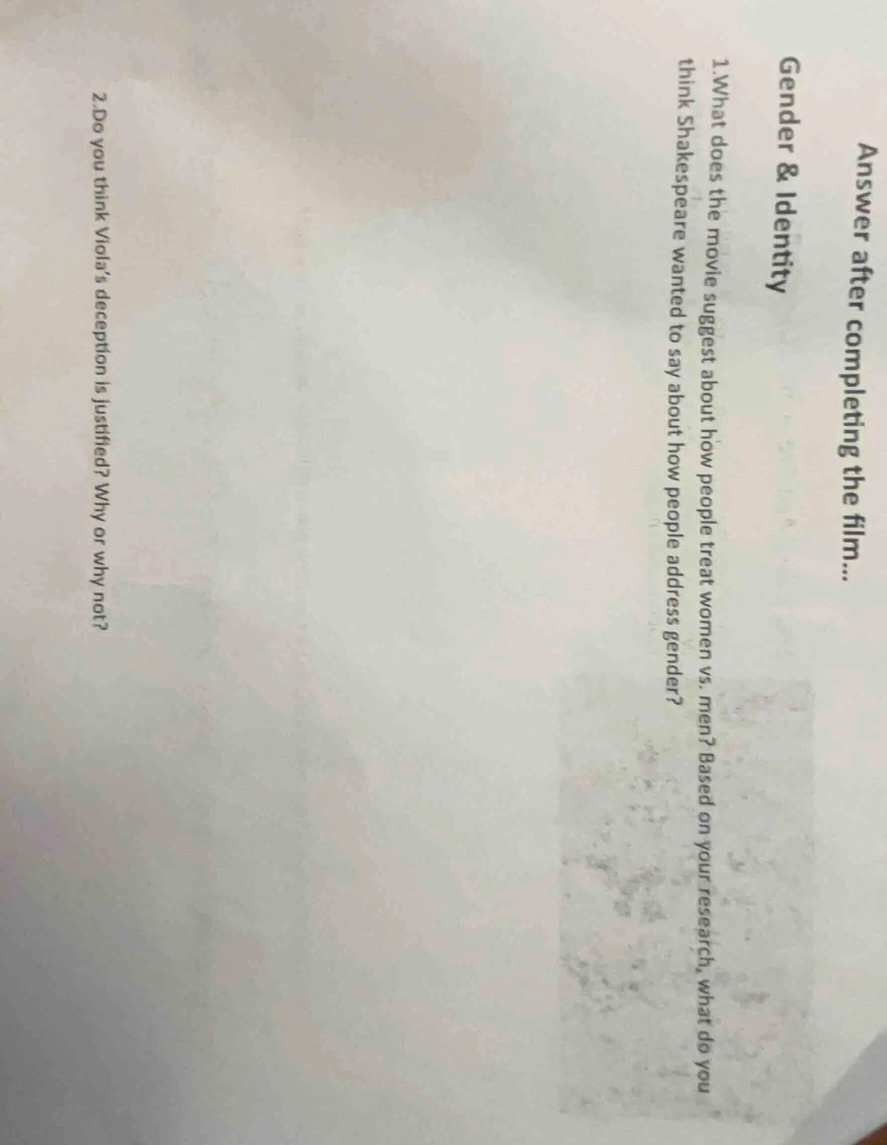 answer after completing the film... gender & identity 1.what does the m…