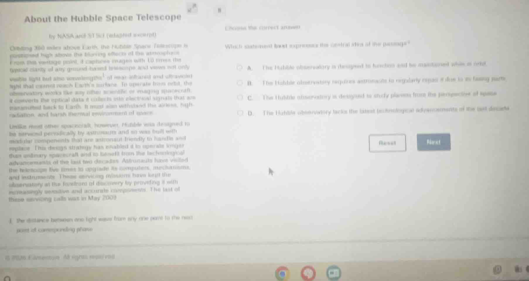 about the hubble space telescope by nasa and stsci (adapted excerpt) or…