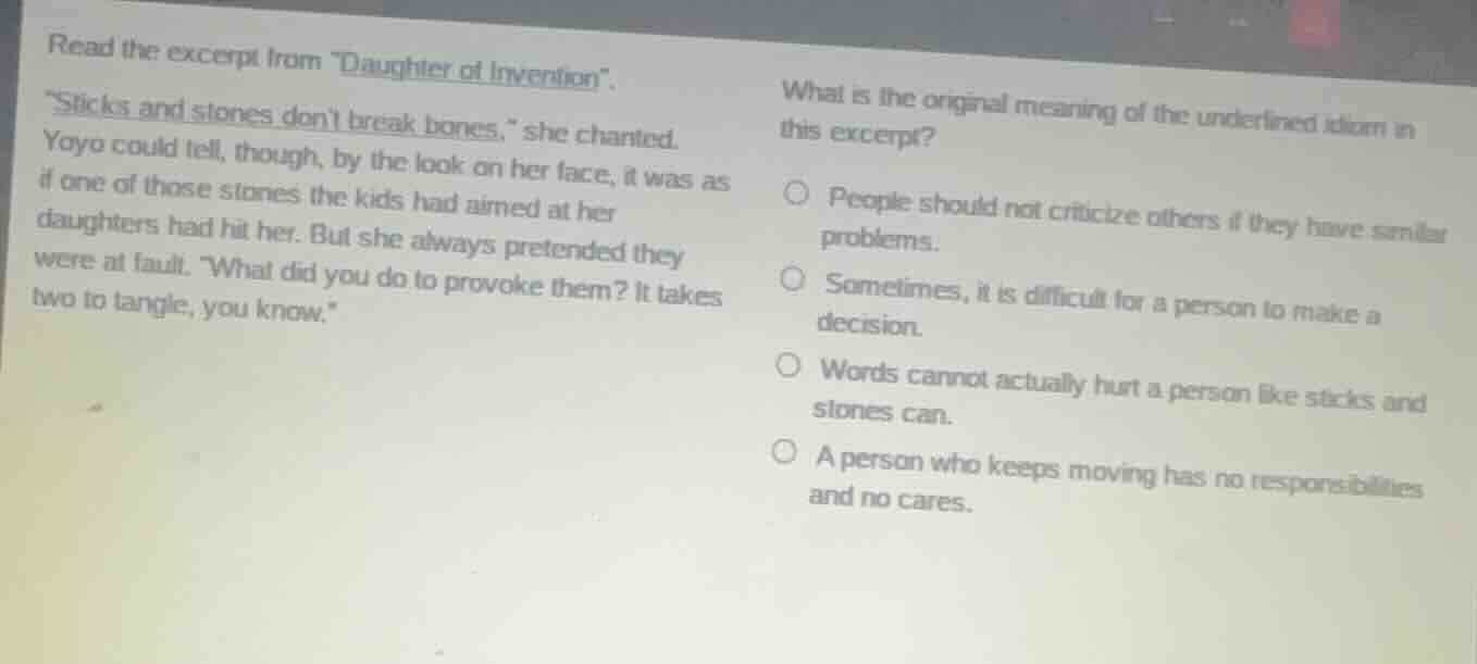 read the excerpt from \daughter of invention\. \sticks and stones dont …