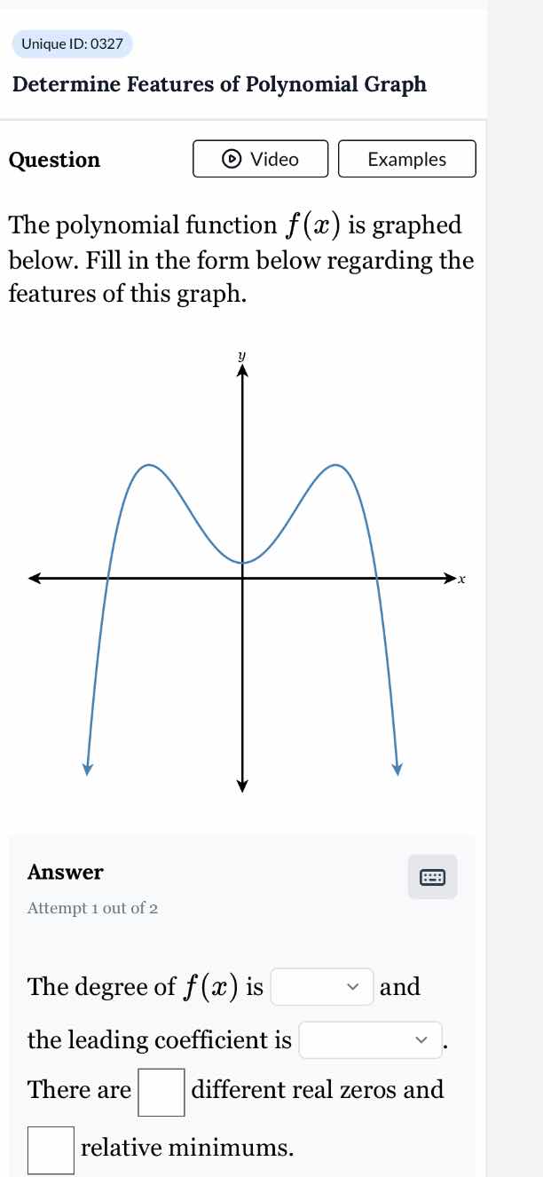 determine features of polynomial graph question the polynomial function…